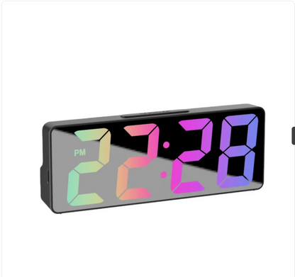Lucent Mirror Alarm Clock, Colour Font display detail