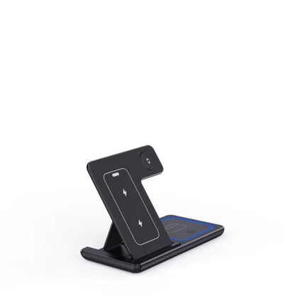 Trio Wireless Charging Stand in Black, clean product-only studio shot