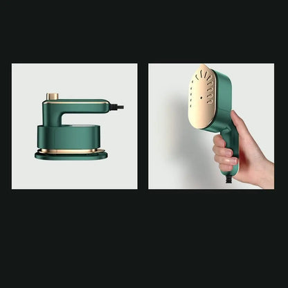 Travel Garment Steamer side profile and handheld product shots