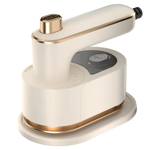 Travel Garment Steamer in Beige, clean product-only studio shot
