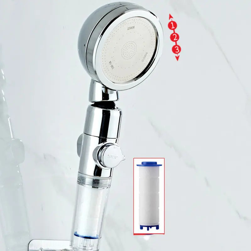 Filtered Rain Shower Head in Clear (Chrome Trim), chrome head with clear filter housing