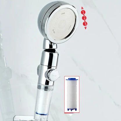 Filtered Rain Shower Head in Clear (Chrome Trim), chrome head with clear filter housing