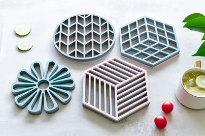 Geo Silicone Trivet Set