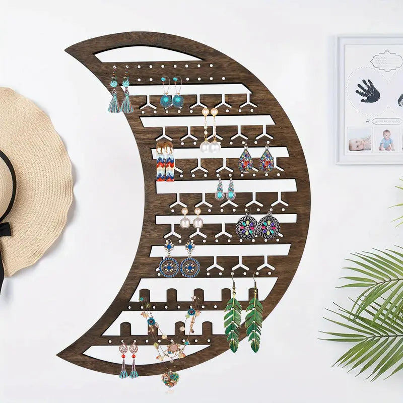 Luna Wall-Mounted Jewelry Organizer in Rustic finish