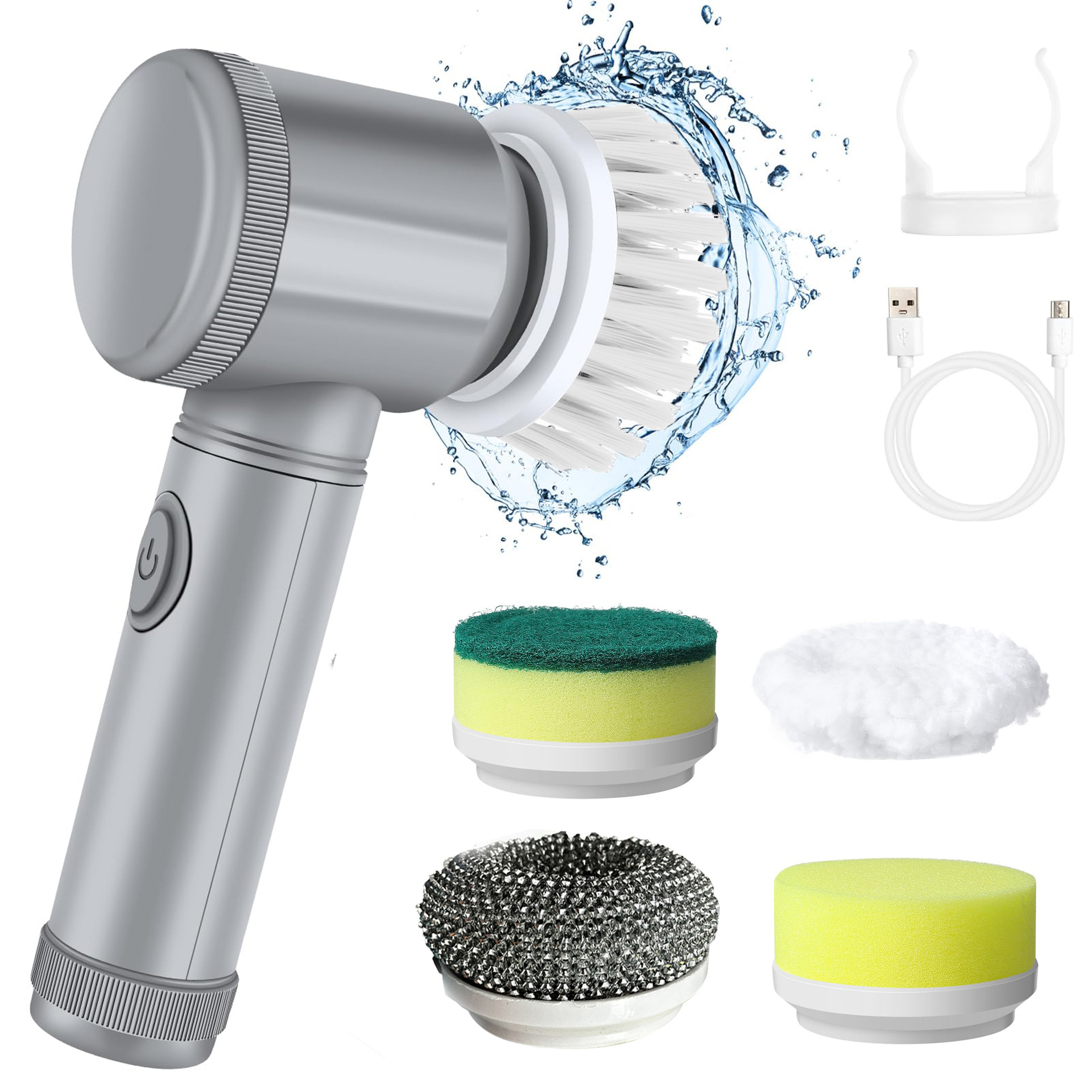 Cordless Spin Scrubber in Gray