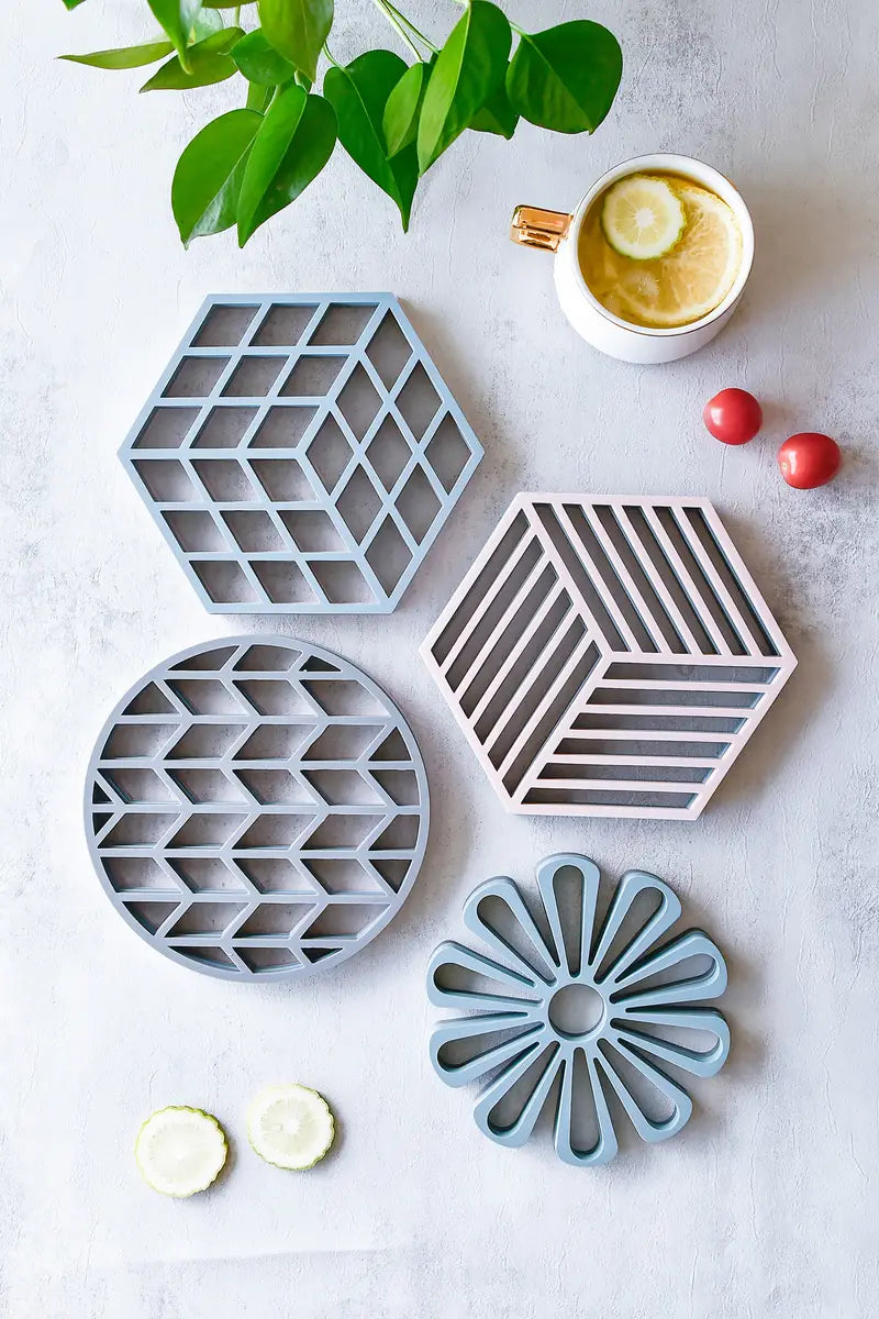 Geo Silicone Trivet Set