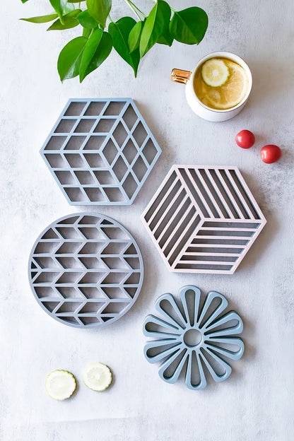 Geo Silicone Trivet Set